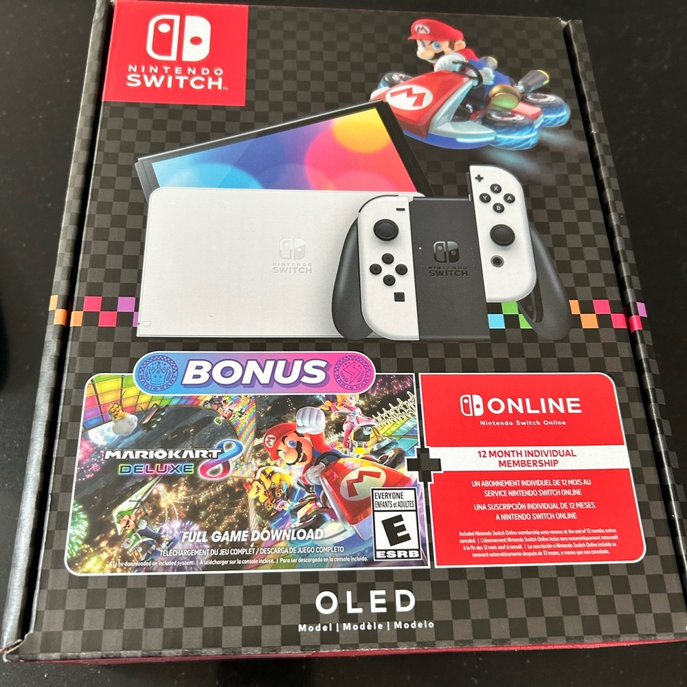 Like New Nintendo White OLED Console with Mario Kart 8 Deluxe
